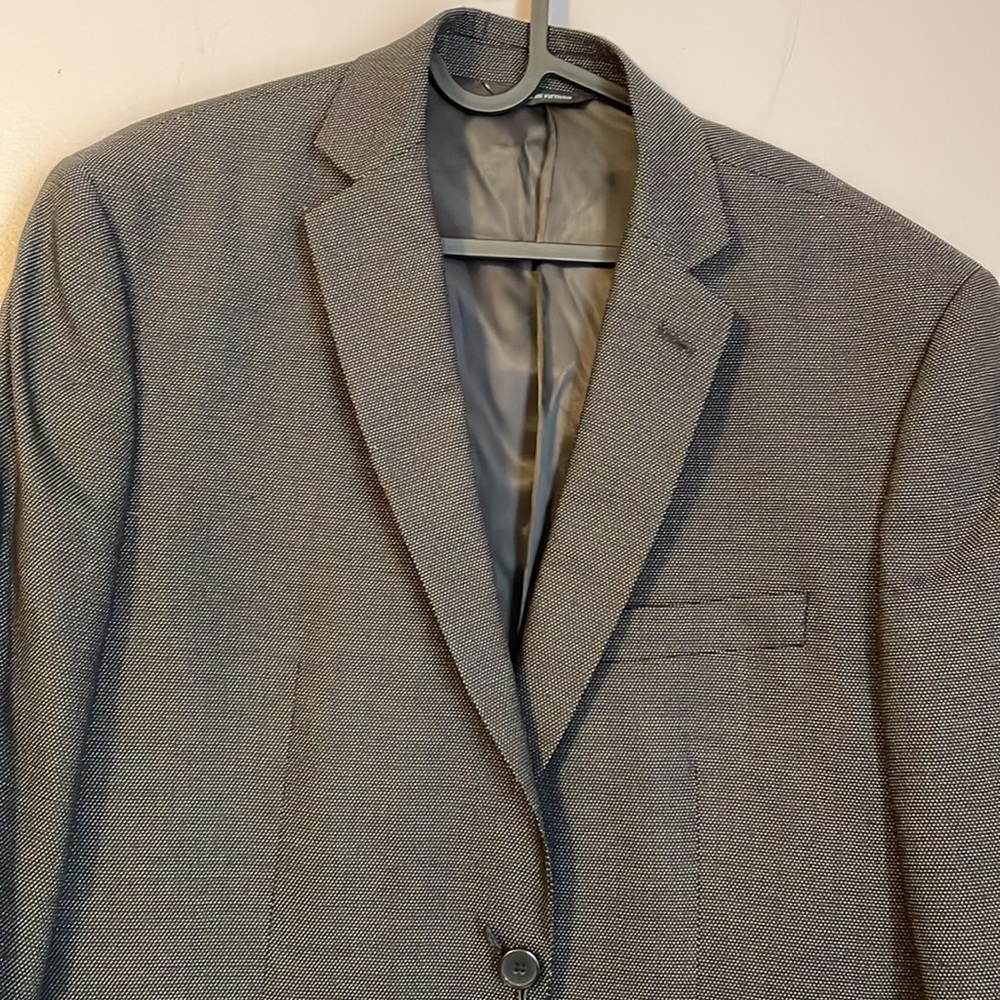 Marc Anthony Modern Fit Black White Dot Silk Wool Blend Blazer size 40R - Picture 3 of 16